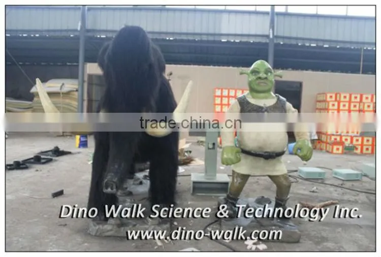 Amusement park artificial animatronic emulation realistic robotic animals mammoth