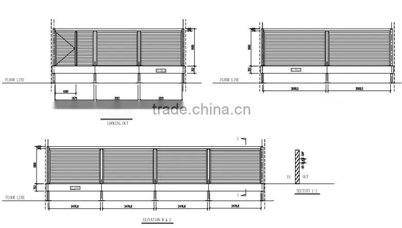 prefabricated fixed high strength louver fence