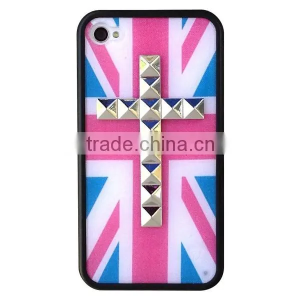 Gummy British Flag Silver Cross Phone Case,Silicone Phone Case