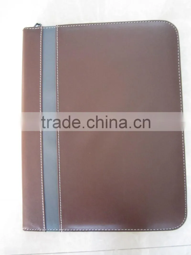A4 zipper pu leather portfolio conference folder