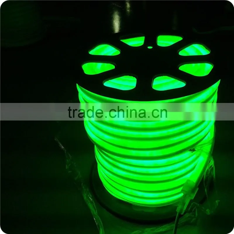 15*25mm 220V 50meters green neon flex rope light