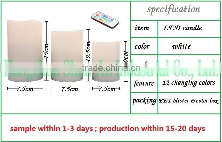 12 colors changing LED flameless taper candles