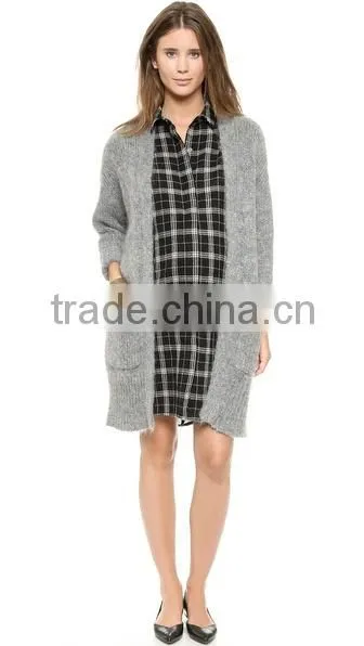 China flannel maternity plaid shirt dresses supplier long sleeve