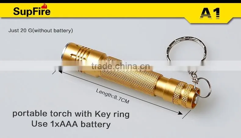 Supfire 20g gift mini keyring led torch