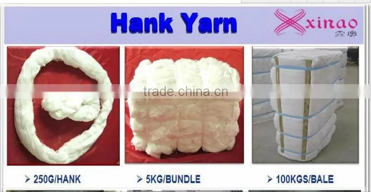 Virgin and raw wihte hank yarn a lot of demand in pakistan/2015 new and competitive price polyester hank yarn made in china