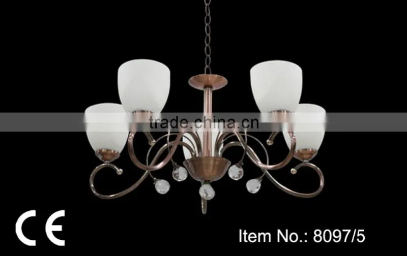 Exotic Retro rustic red bronze Chandelier wrought iron plate lighting fixture