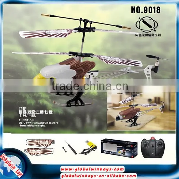 New double frequency 3ch rc flying eagle remote control animal helicopter toys
