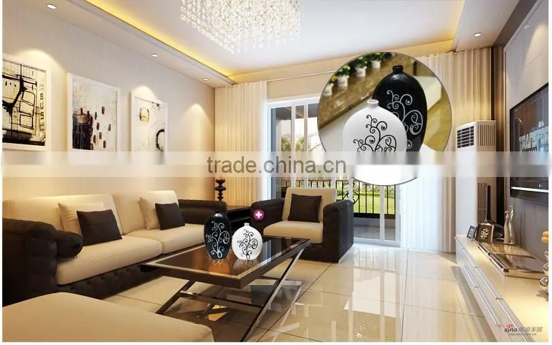 Cheapest black and white painting types of flower vase for home deco