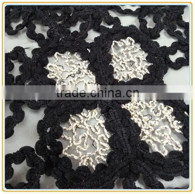 2014 Organza cord embroidery design fabric