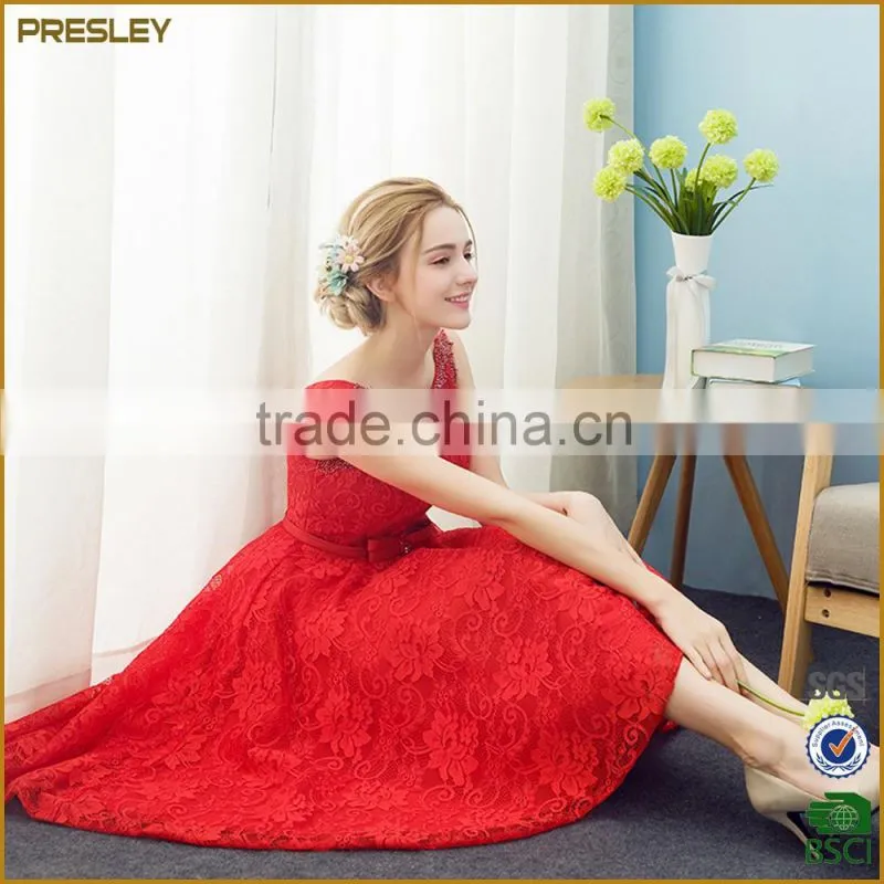Presley oem wholesale ladies suits lace red design new model girl dress