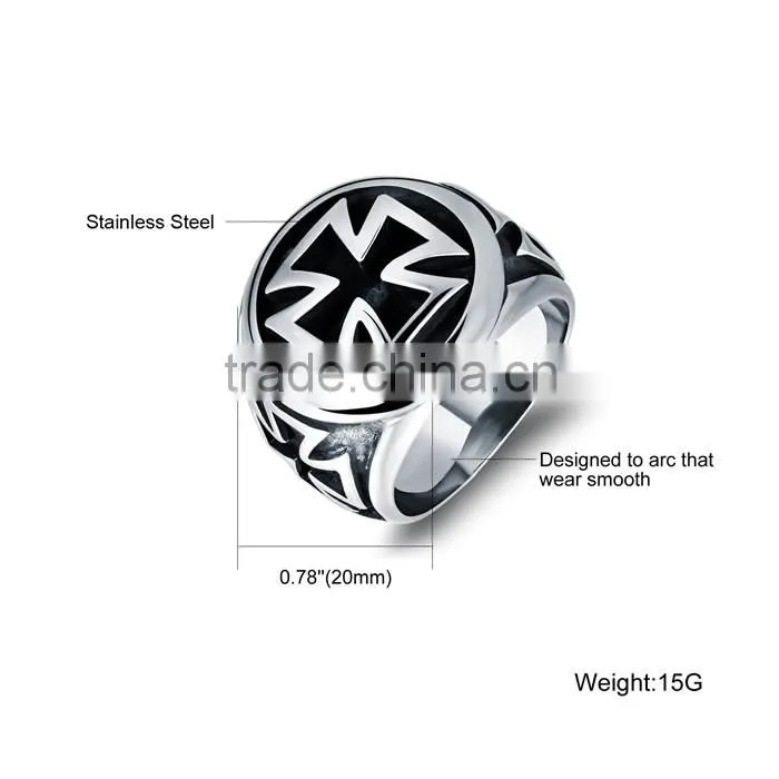 Wholesale jewelry stainless steel 2016 man criss- cross ring