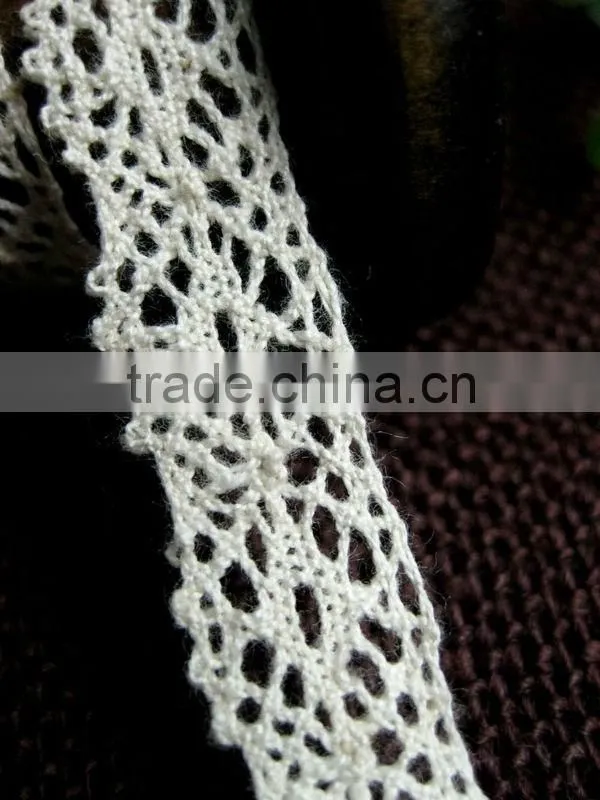 2013 crochet narrow cotton torchon lace 1.5cm/15mm, widely used in home textile - storage bag