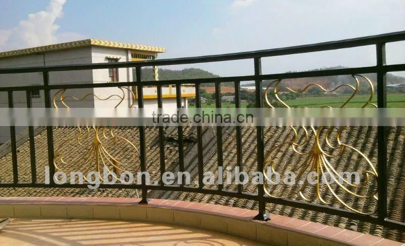 Top-selling hand forging wrought iron balcony handrail