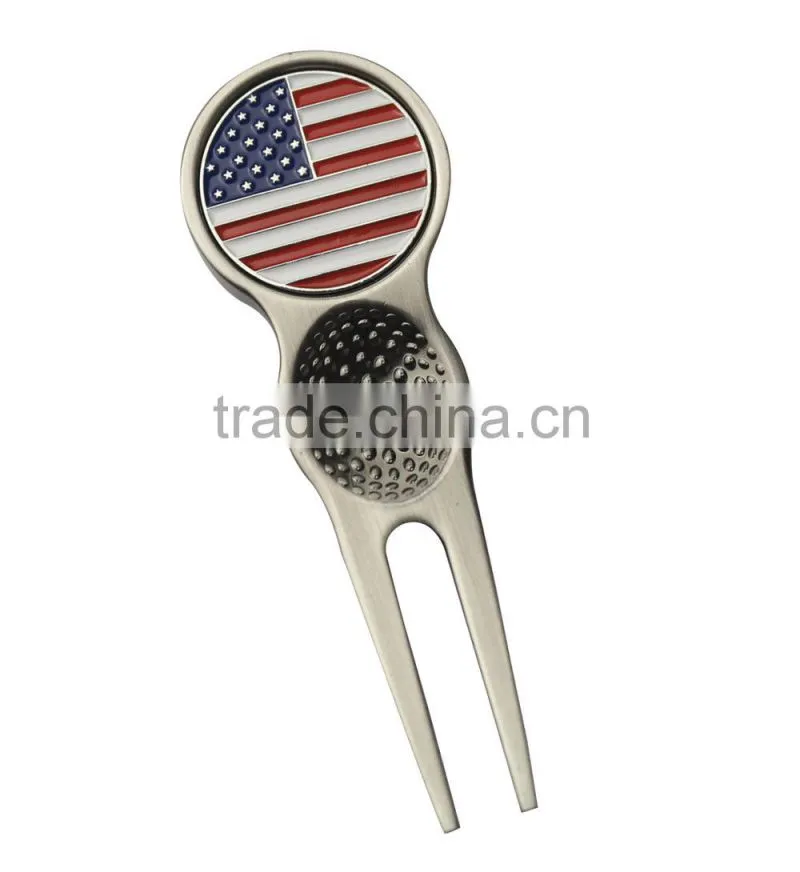 cheap metal golf divot tool with different ball markers for wholesale