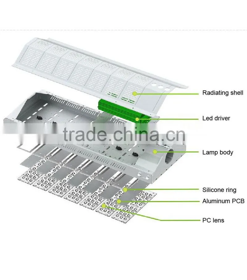 100-140lm/W Meanwell Driver 5 Years Warranty CE Rohs Lens Kit for Different Beam Angle 210W LED Street Light Manufacturer