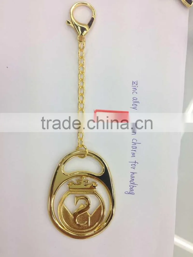 zinc alloy metal keychain charm for handbag