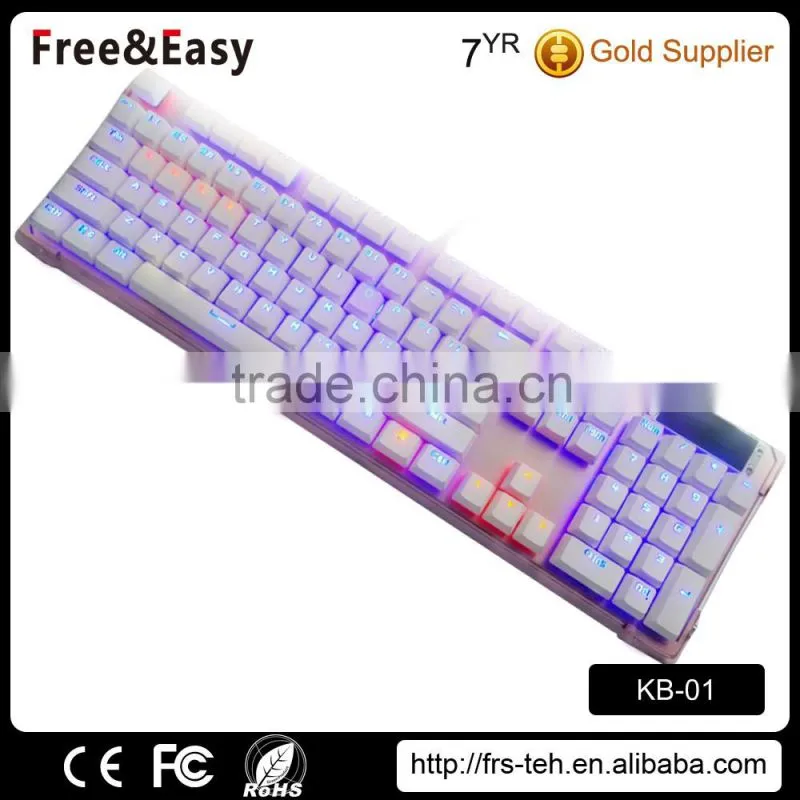 Amazing Cyan Switch Mechanical LED backlight gaming wired keyboard for LOL DOTA2 OVERWATCH