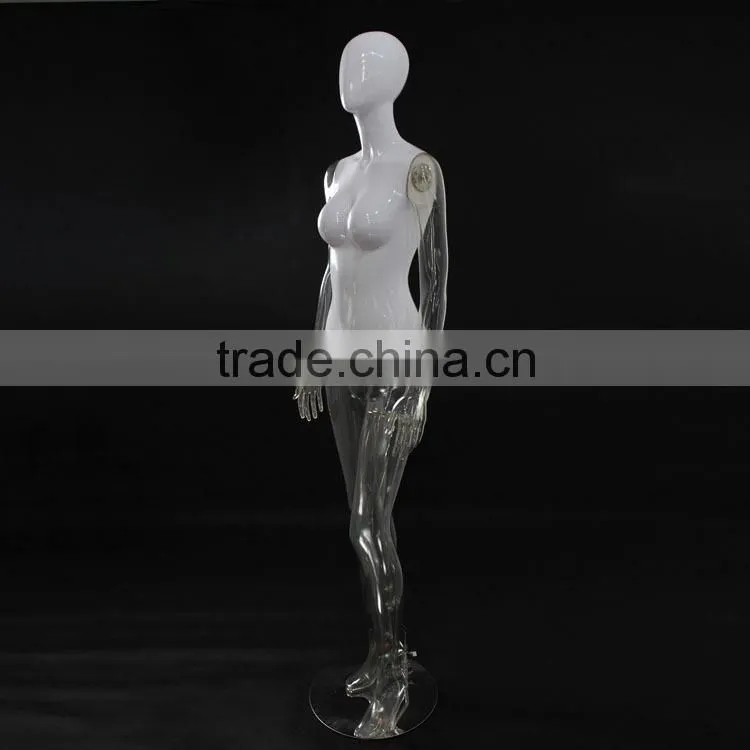 high gloss and transparent unbreakable plastic mannequin