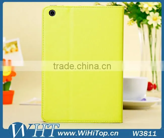For iPad Mini Leather Stand Case Cover.Korean Design Look Soft Leather Case Stand Wallet Cover For iPad Mini