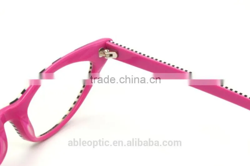 UNIQUE fox eye shape fashion design student acetate hand made spectacles optical frames eyewear eyeglasses with diamond