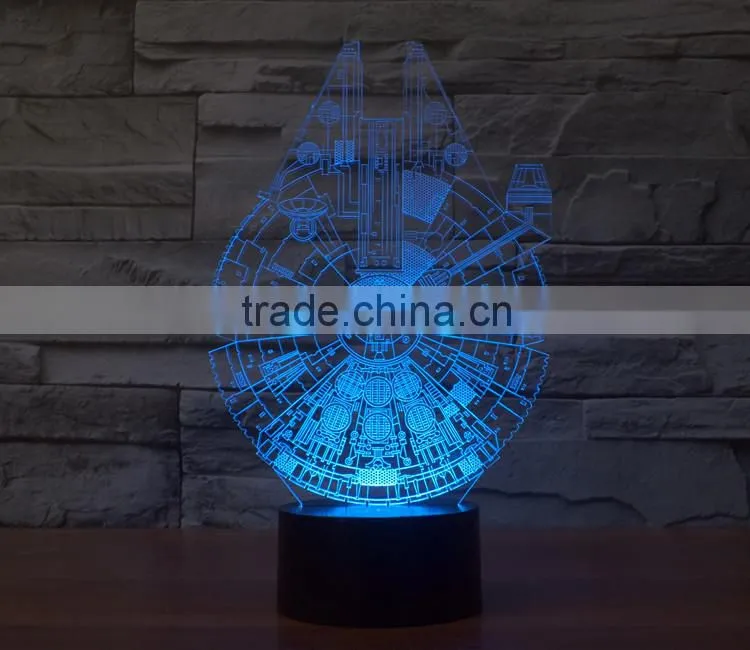 7 Color Changing Space Ship 3D Led Light