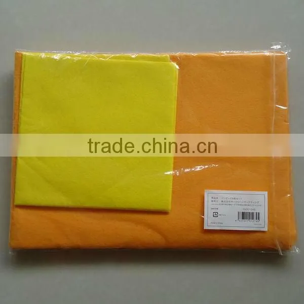 Orange germany nonwoven cleaning cloth / wipes (needle punched, viscose & polyester, super absorbent)