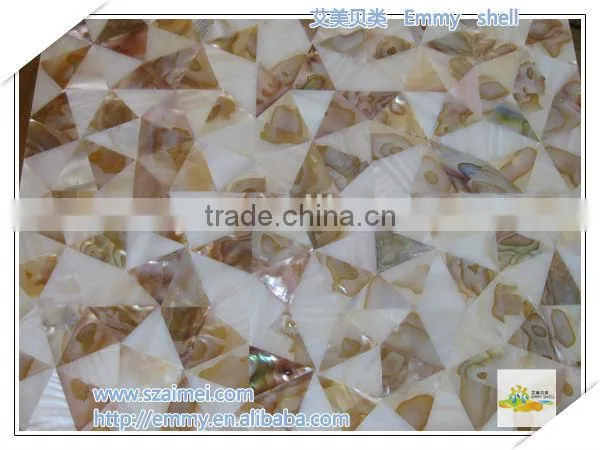 Mixed design mother of pearl shell mosaic wall tile wall panel