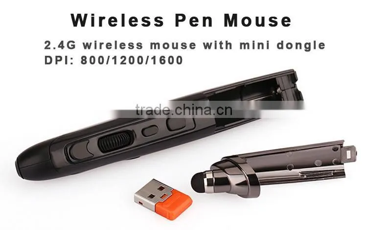 The latest multi-funtional pen wireless mouse with laser pointer