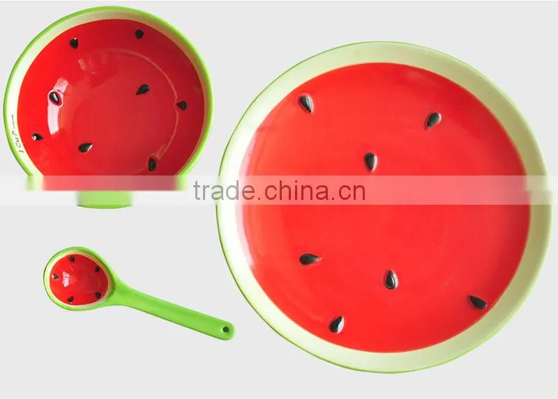 Japanese cute and creative fruit ceramic spoon/bowl/disk set
