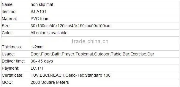 high quality cheap price PVC non-slip rug pad anti slip mat roll