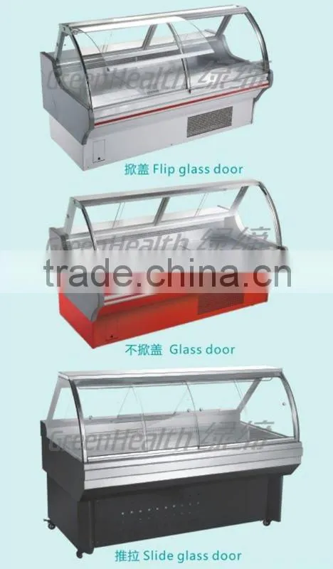 hot sales Dishes showcase display cabinet / Supermarket dishes showcase