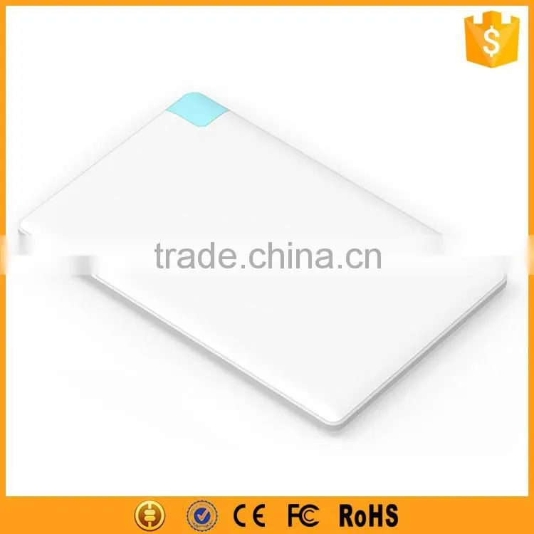 ABS Slim ABS Factory Custom Unique Power Bank Credit Card 2000mAh