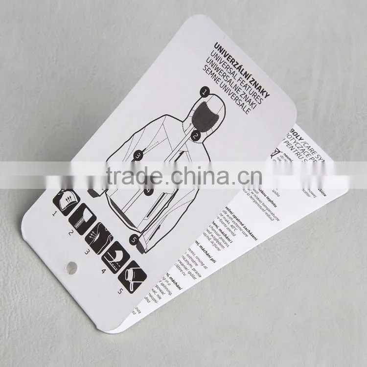 High quality folded paper hangtag with four sides printed for Astronauts clothing