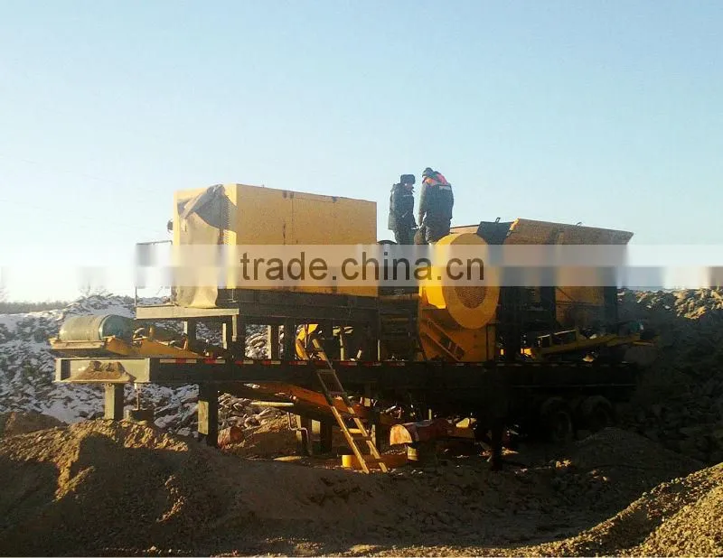 Movable jaw crusher plants, mobile crushing station for aggregate production