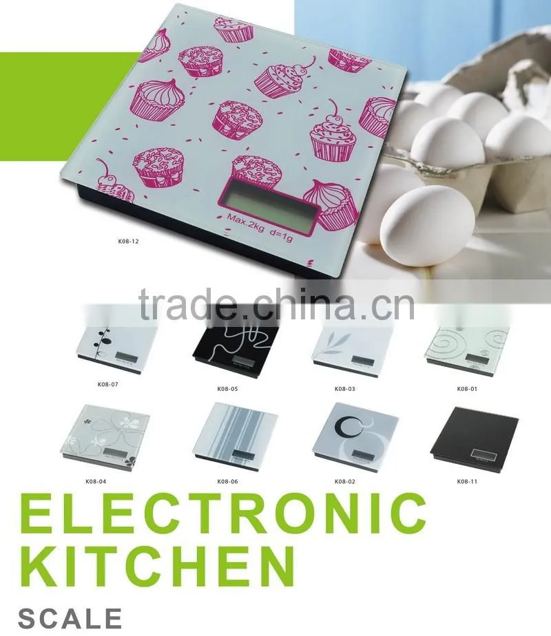 Food scale customzied color printing manufacturer removable LCD fruit vegetable food scale weighing kitchen scale