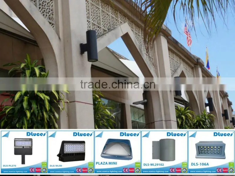24w CE ip65 black color aluminum outdoor led garden wall luminaires