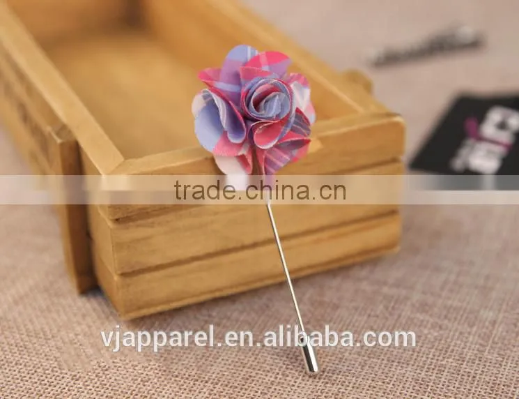 Silk Twill Stripe Plaid Lapel Pin