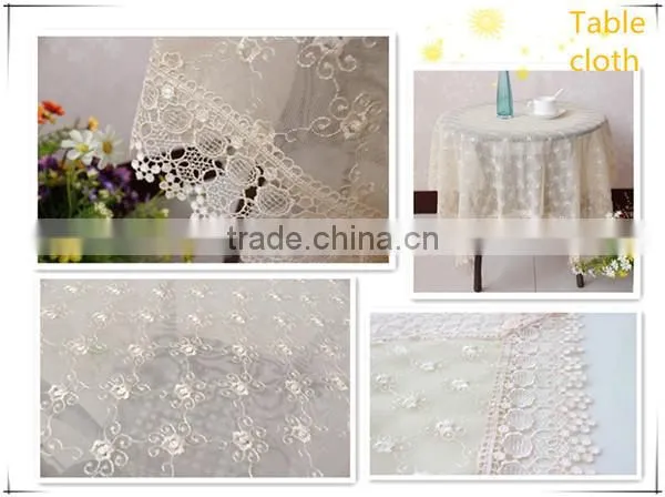 Square Flower Embroidered Lace Wedding Table Cloth