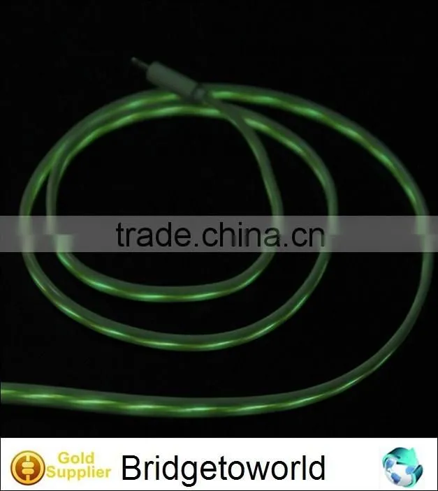 good quality colorful luminous universal micro usb LED light data sync cable charger
