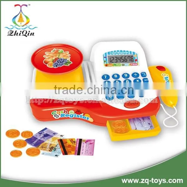 Funny supermarket cashier desk toy preschool toys cash register machine for wholesales