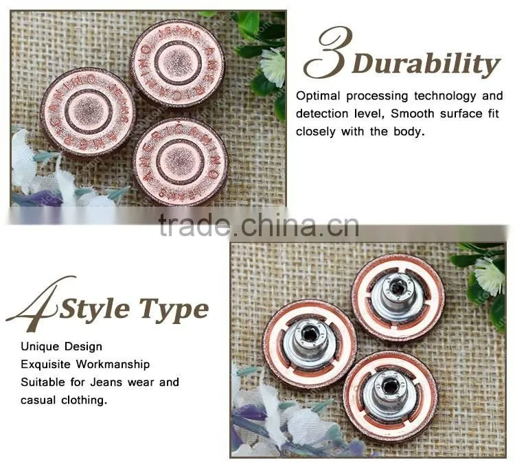 Screw Trousers Silver Metal Jeans Hook Buttons, Alloy Shank Buttons