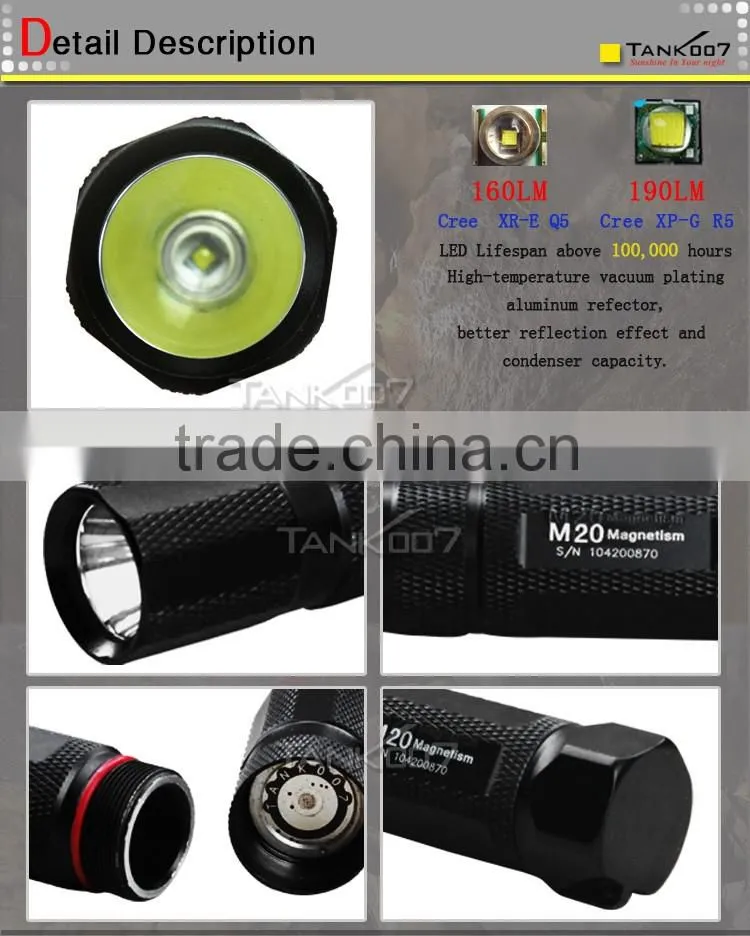 Tank007 M20 waterproof camping torch magnetic working flashlight