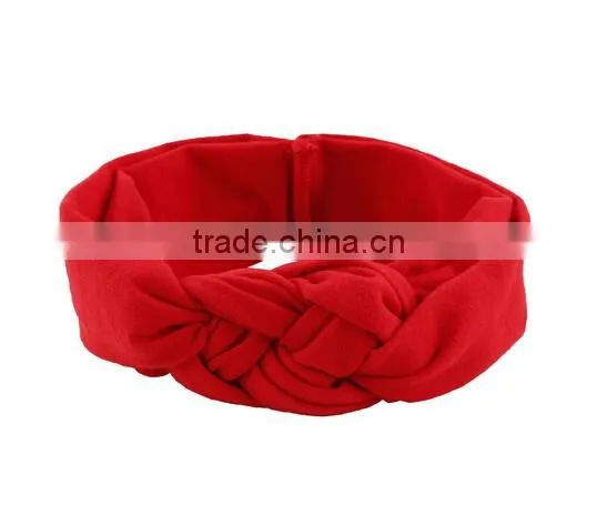 New Toddler Kids Girls Baby Red Elastic Knot Cross Hair Decor Headband Hair Band