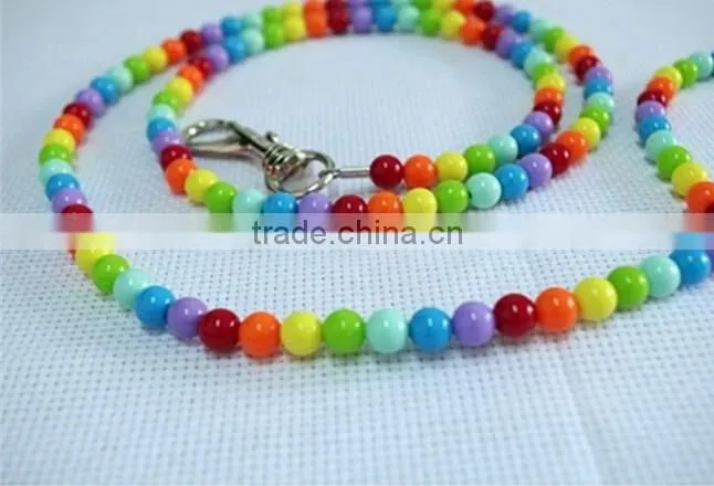 Luxury Pet Cat Dog Collar and Leash Set Colorful Beads Pearl Collar for Small Puppy