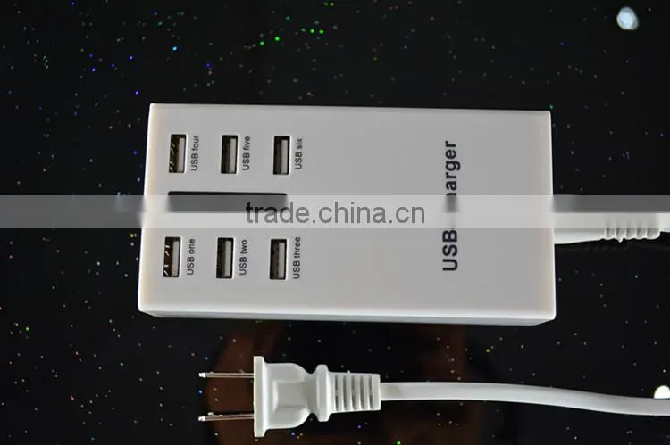 6 port 8A usb charger with smart usb system