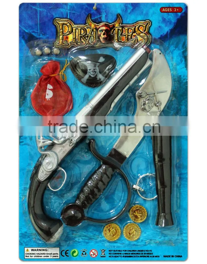 cheap plastic Pirate toy gun with knife