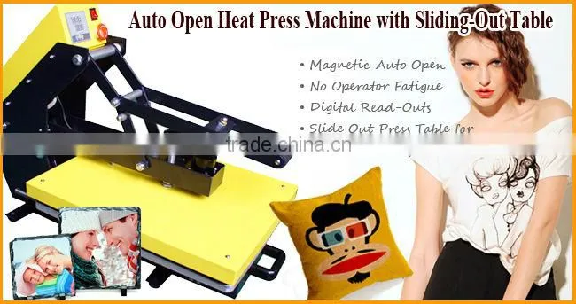 15" x 15" Auto Open Heat Press Machine with Slide Out Style