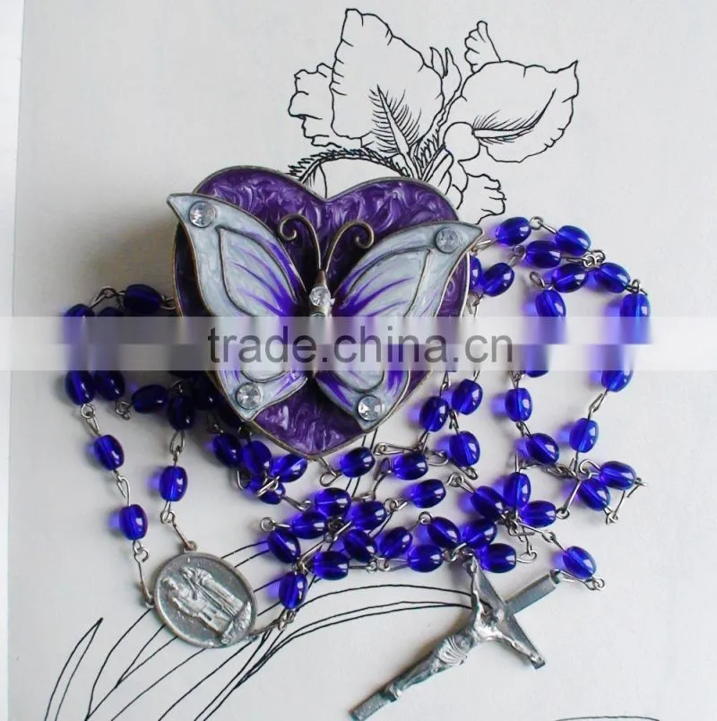 fashion style heart-flower shape butterfly jewelry box 1/S