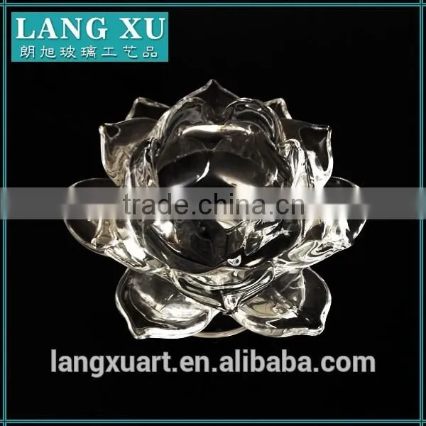 high quality clear lotus shape tealight candle holder supplier