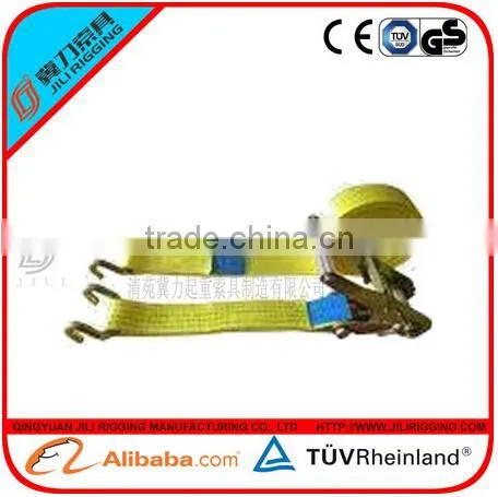2" 5ton Orange Ratchet Strap Lashing with Double J Hook